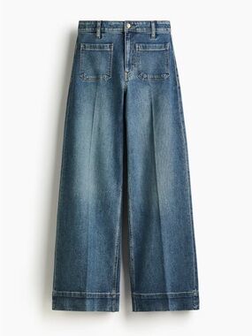 H&M Wide-Leg Jeans in Washed Blue